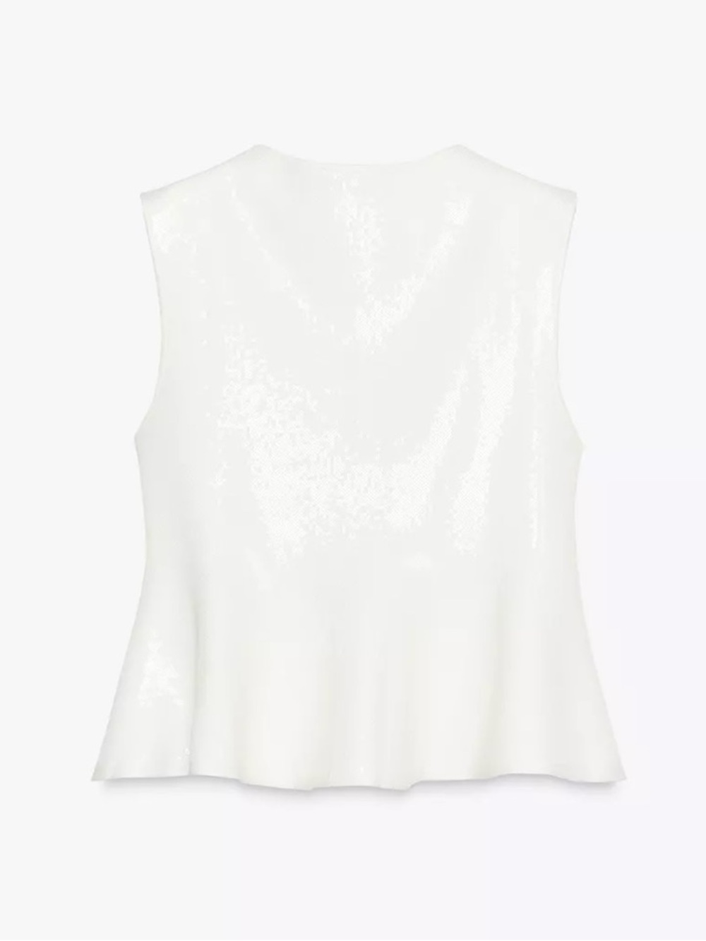 New ZARA Sequin Knit Sleeveless Peplum Top - Picture 7 of 8